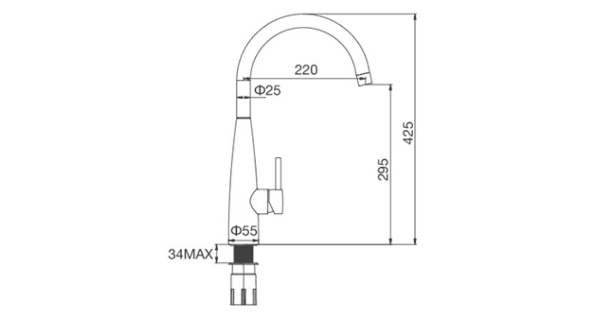 Thông số kỹ thuật của vòi rửa chén Malloca K529S