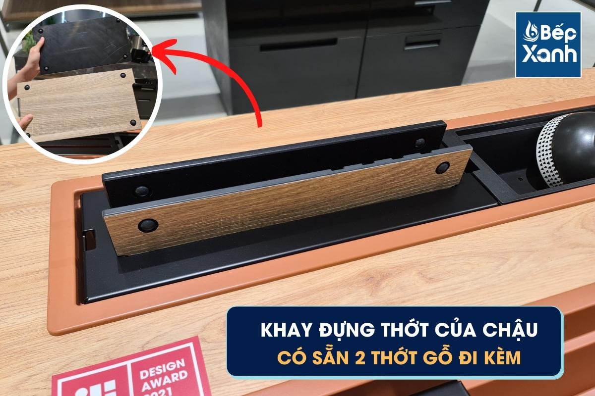 Thớt gỗ đi kèm chậu