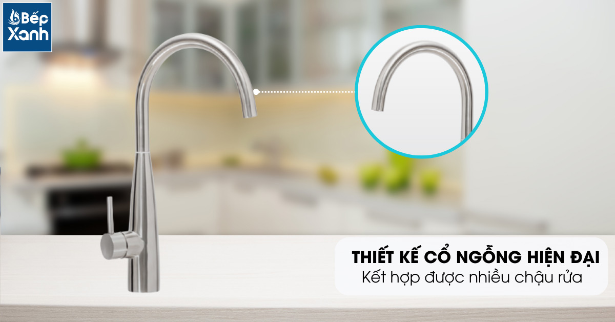 Thiết kế cổ ngỗng hiện đại của vòi rửa chén Malloca K529-S