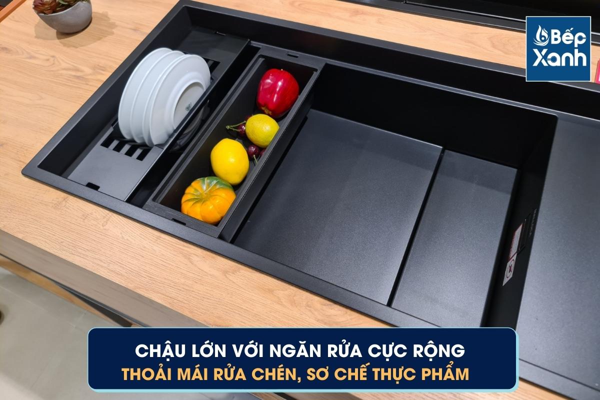 Ngăn rửa cực rộng thoải mái rửa chén