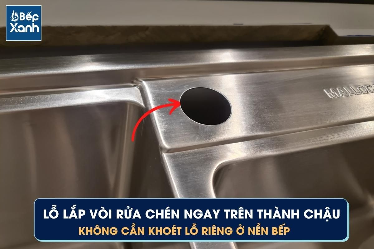 Lỗ lắp vòi rửa chén