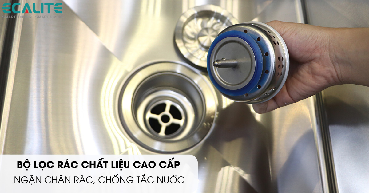 Rổ lọc rác chống tắc nước của chậu rửa chén Ecalite ESD-11650HS