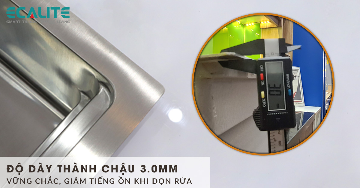 Độ dày thành chậu 3mm cứng cáp