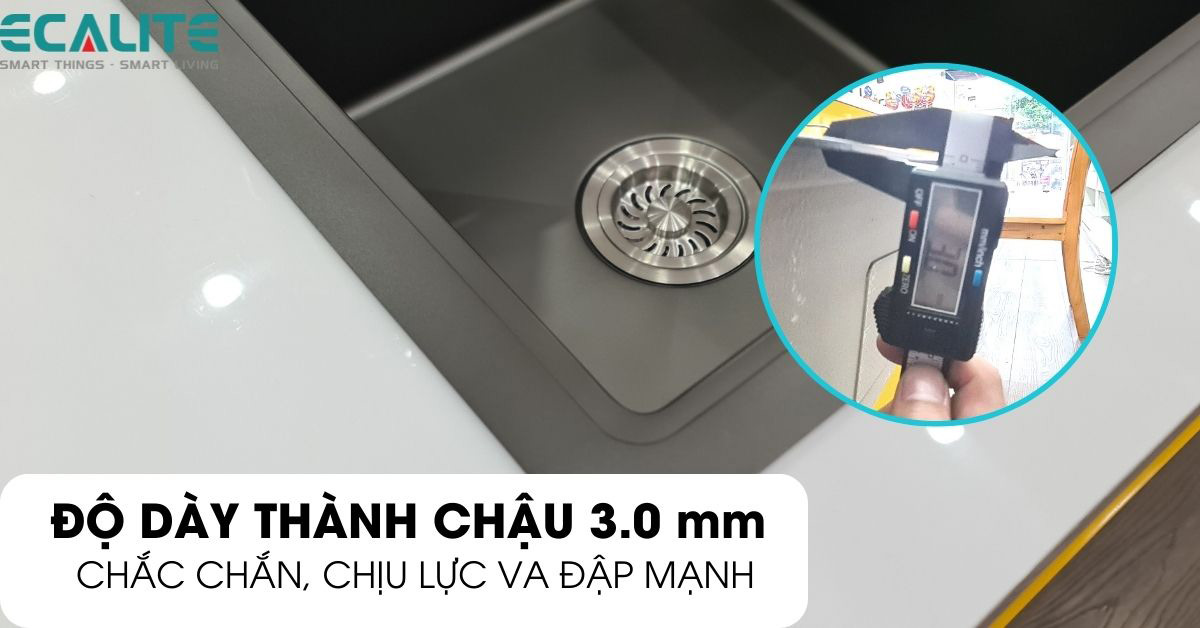 Độ dày thành chậu của chậu rửa chén ESD-8245HB