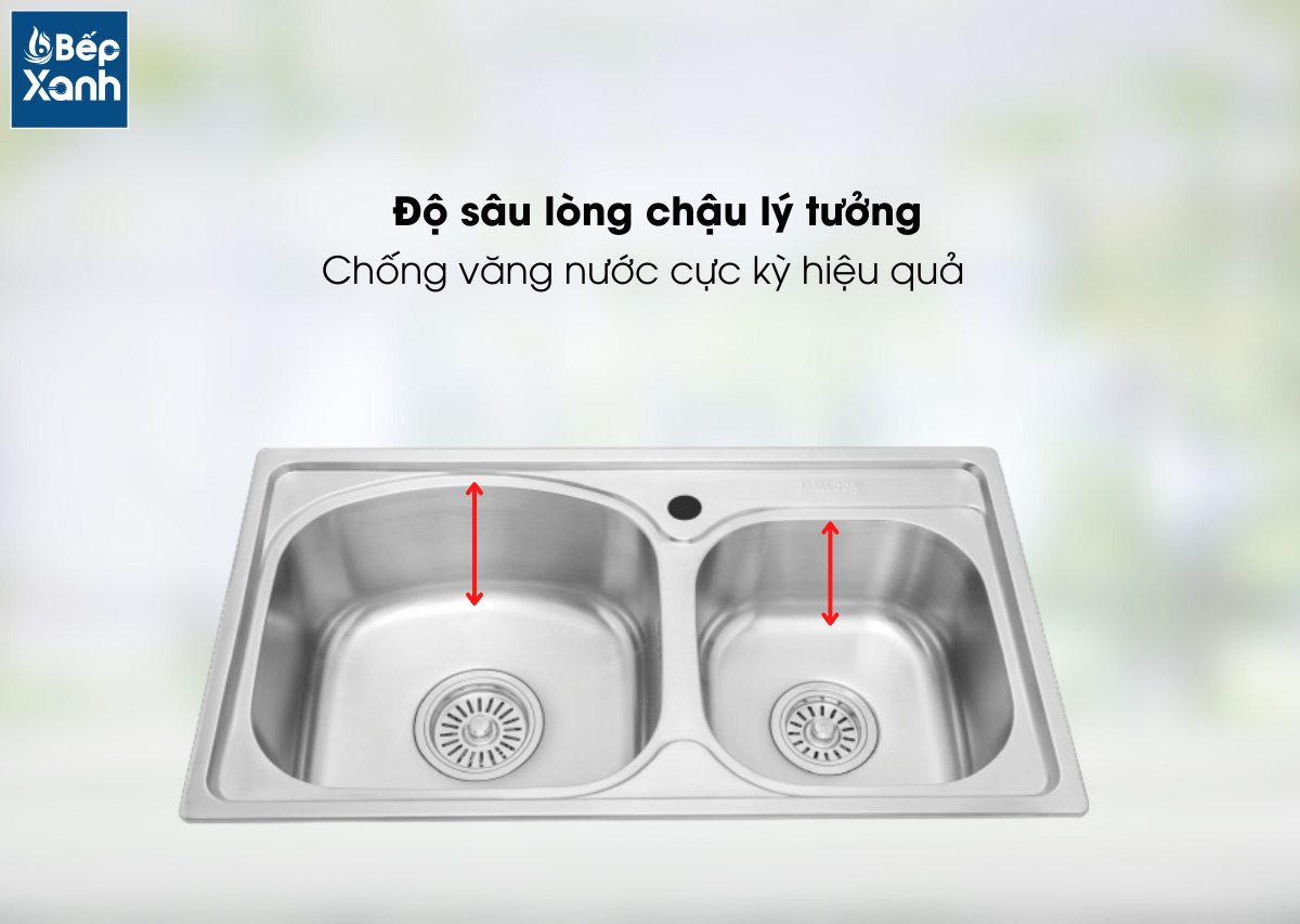 Độ sâu lòng chậu sâu chống văng nước của MS 1101P