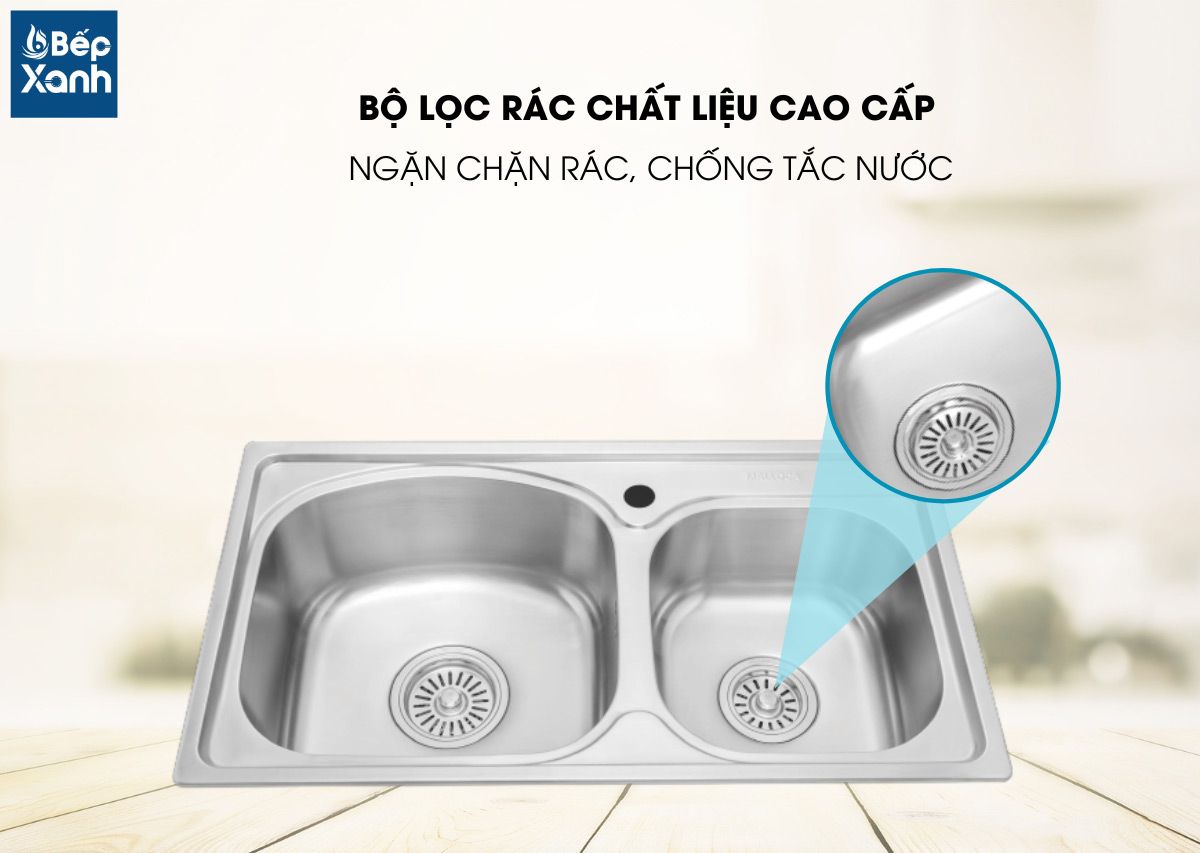 Rổ lọc rác bằng Inox của chậu rửa chén MS 1101P