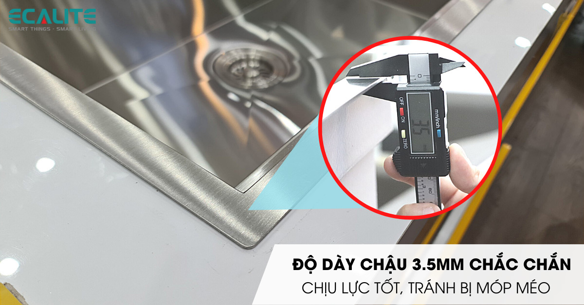 Độ dày thành chậu của chậu rửa chén ESD-7848HS