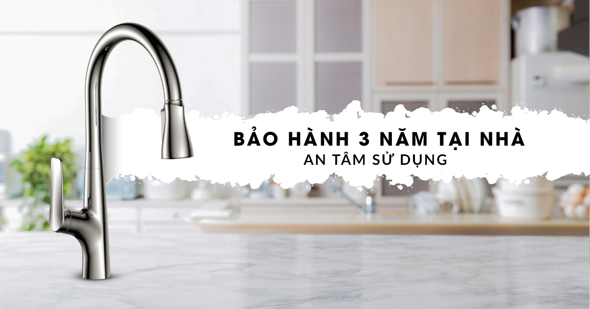 Chính sách bảo hành của vòi rửa chén nóng lạnh dây rút Pull-out Ecalite EF-K572C