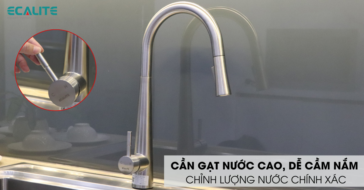 Vòi rửa chén nóng lạnh Ecalite EF-K149G cần gạt nước