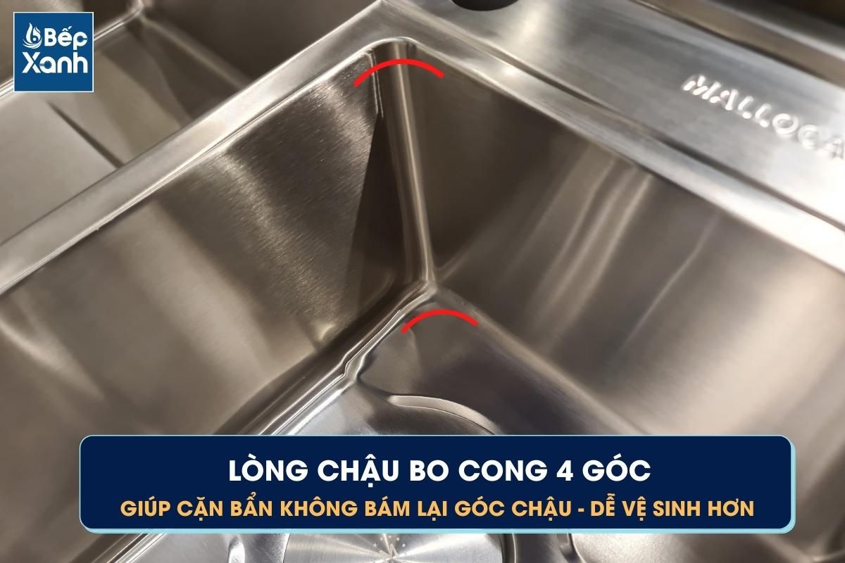 Lòng chậu bo cong 4 góc