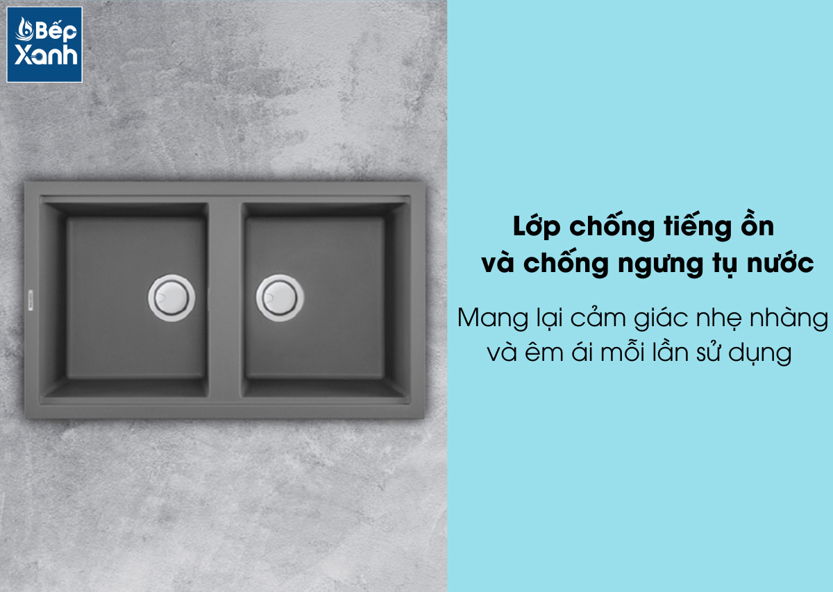 Lớp chống tiếng ồn và chống ngưng tụ nước của chậu rửa chén TITANUM K-45073