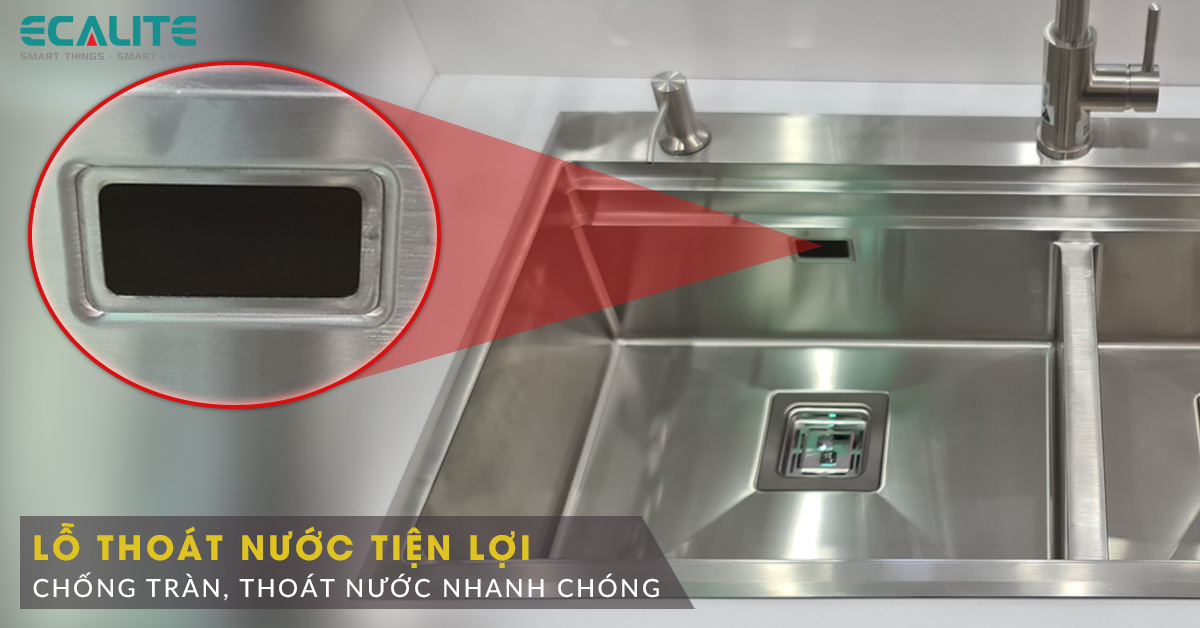 Chậu rửa ES-N28550HS có lỗ thoát nước tiện lợi