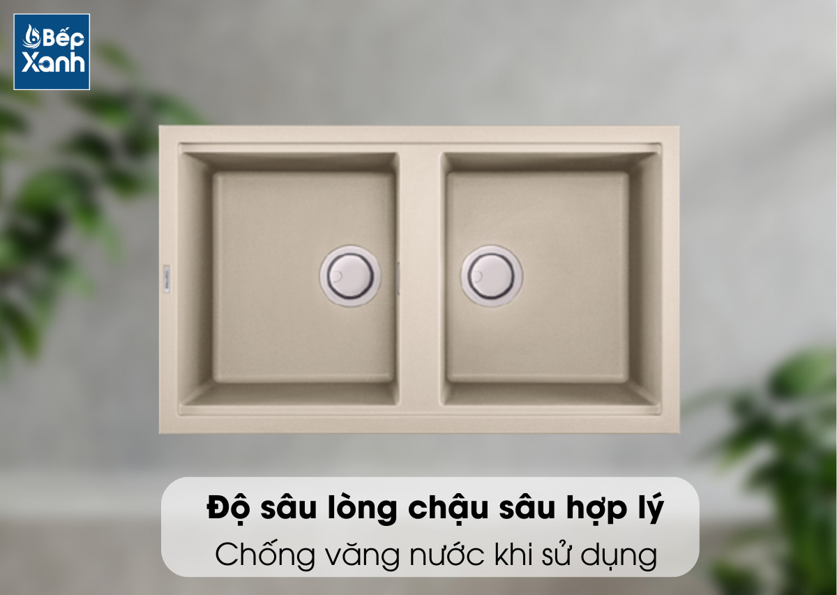 Độ sâu lòng chậu hợp lý chống văng nước của chậu K-45062