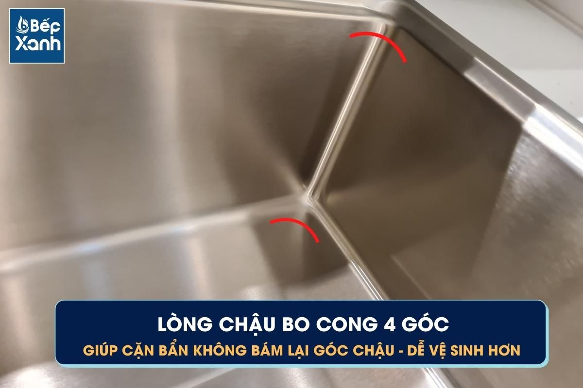 Lòng chậu bo cong dễ vệ sinh