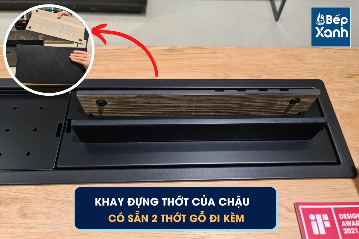 Thớt gỗ đi kèm chậu