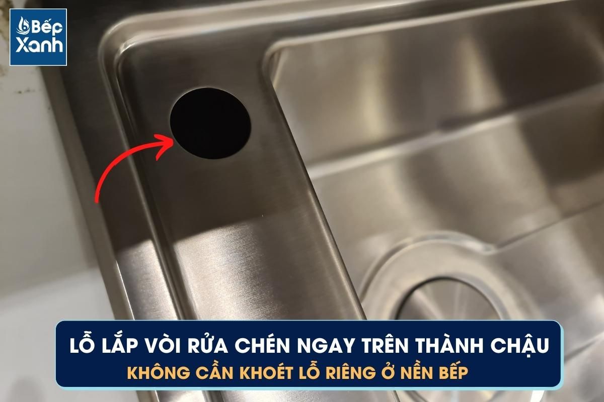 Có thể lắp vòi rửa tích hợp ngay trên chậu