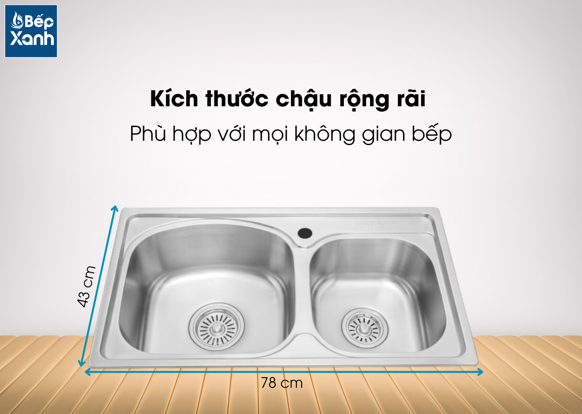 Kích thước chậu rộng rãi gia tăng sức chưa của chậu MS 1101P