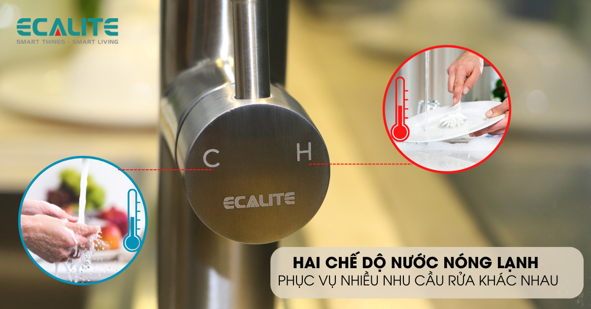 2 nguồn nước nóng lạnh thuận tiện 