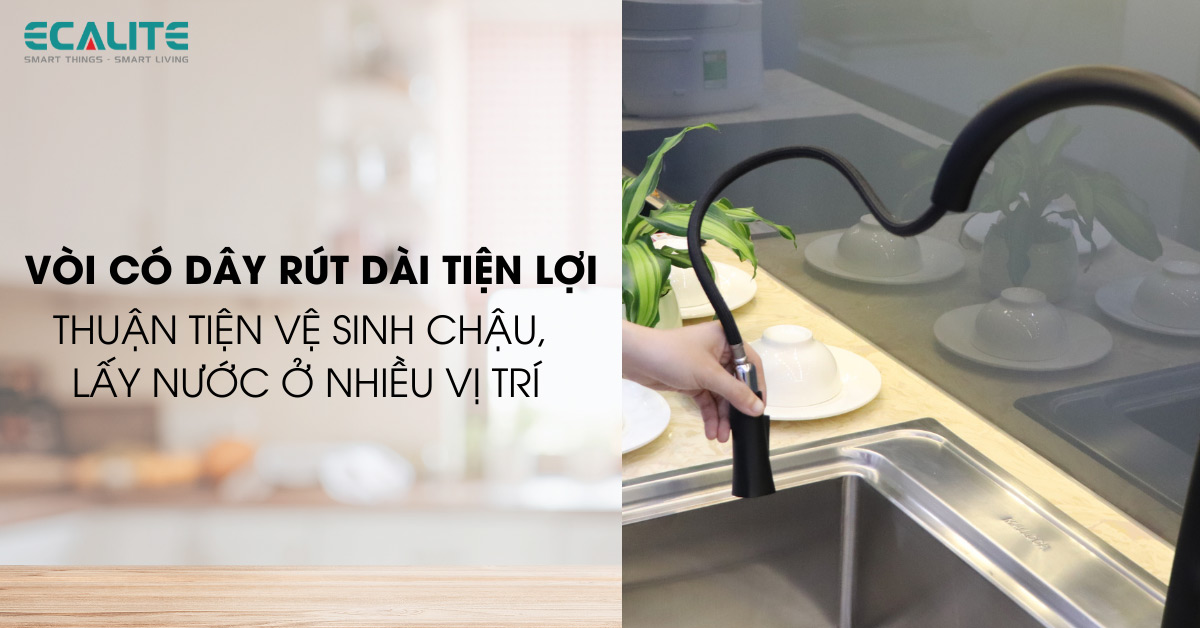 vòi dạng dây rút dài tiên lợi