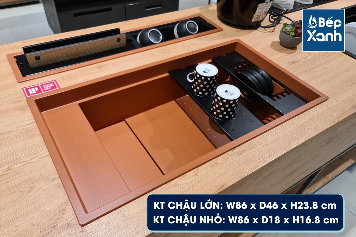 Kích thước chậu đá màu cá hồi Malloca MYST K83S - MYST K83L