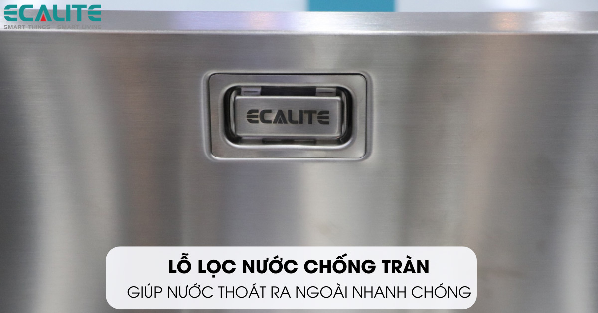 Lỗ thoát nước chống tràn của chậu rửa chén Ecalite ESD-11650HS