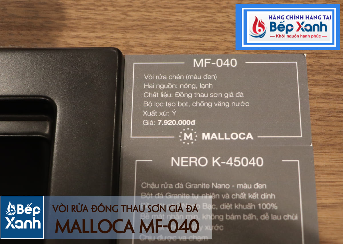 bảo hành vòi rửa chén malloca mf-040