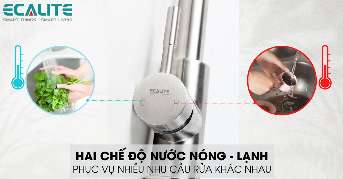 hai nguồn nước nóng lạnh tiện lợi