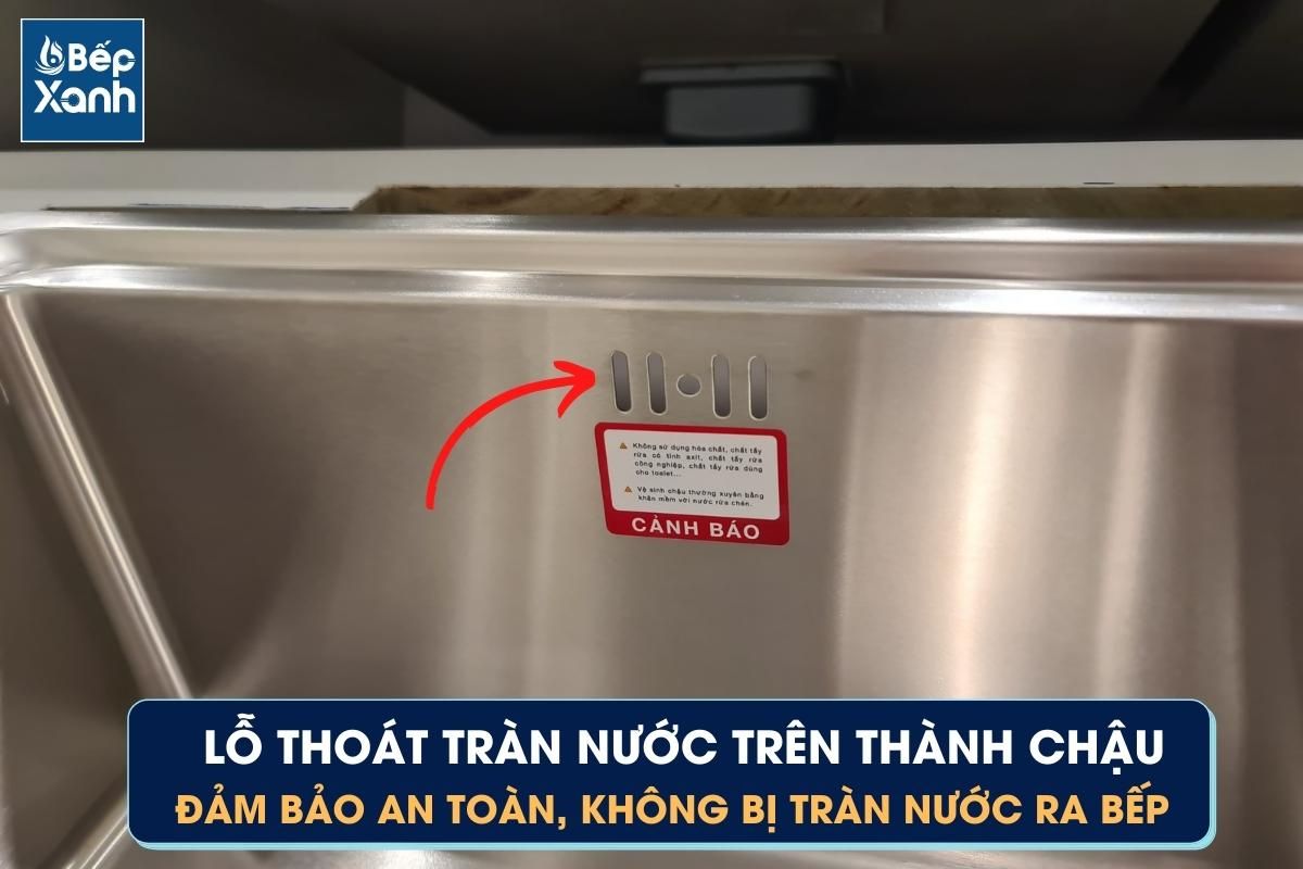 An toàn với lỗ thoát tràn nước