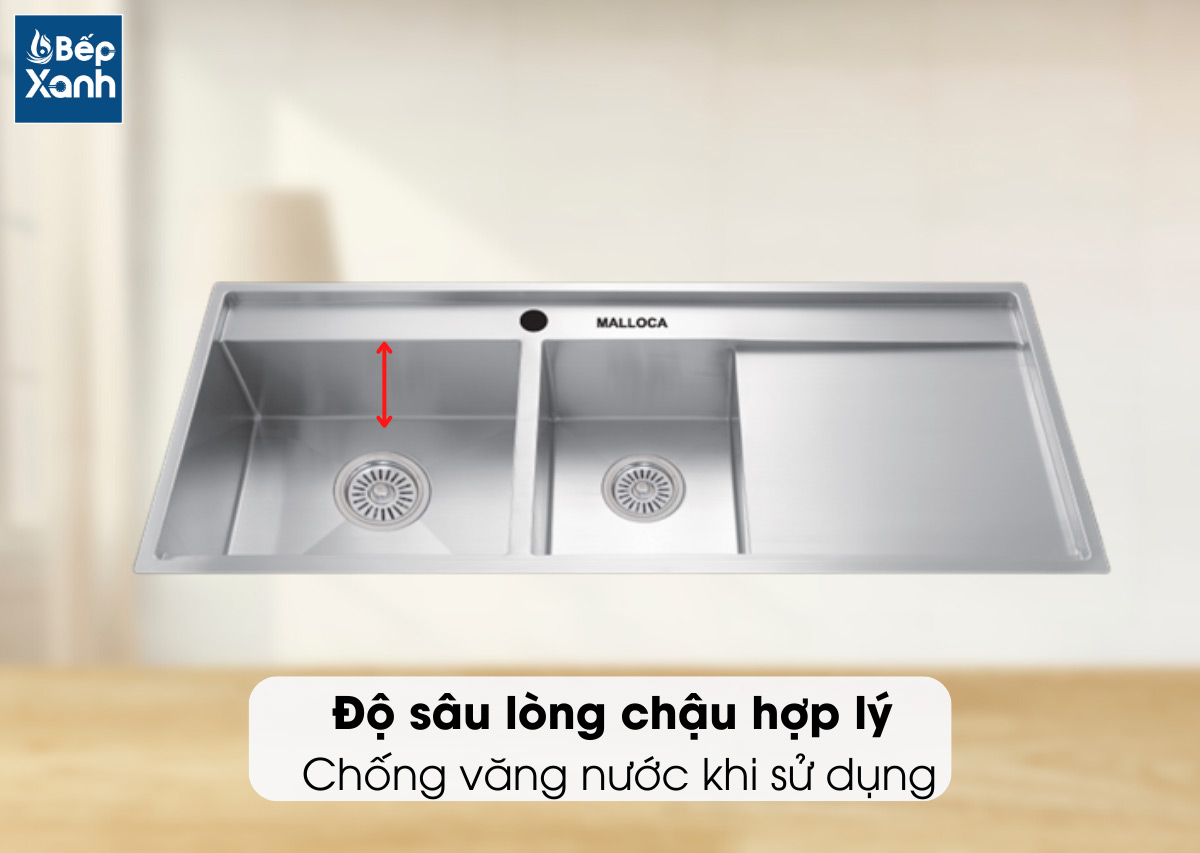 Lòng chậu sâu chống văng nước của chậu MS 6306