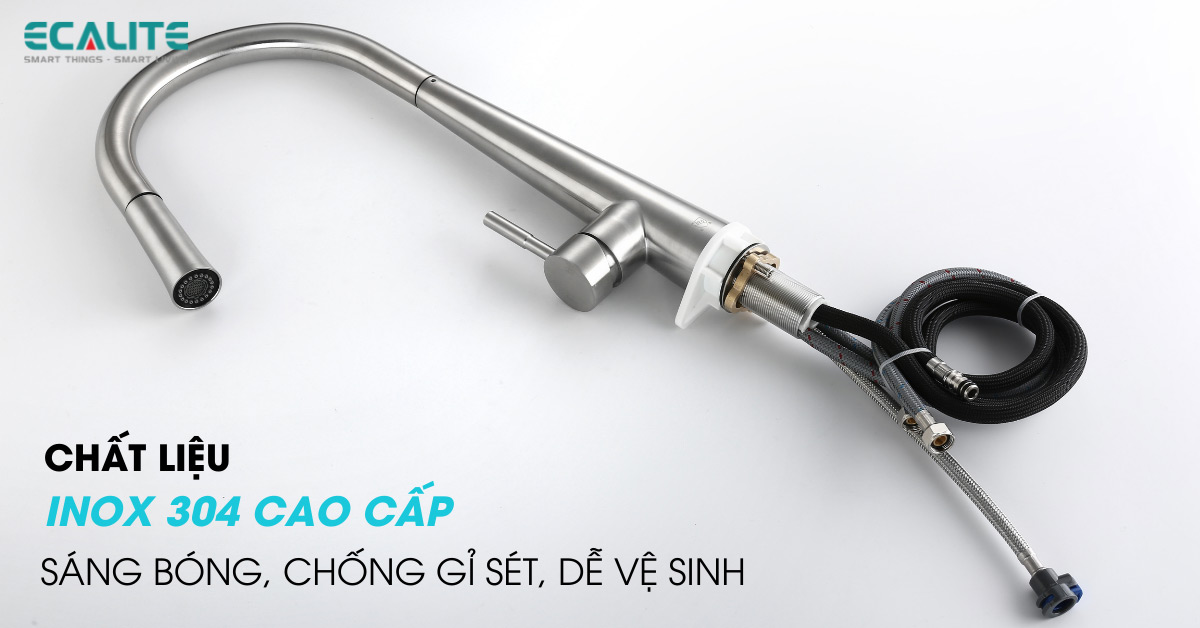 Chất liệu inox vòi rửa chén Ecalite EF-K149S