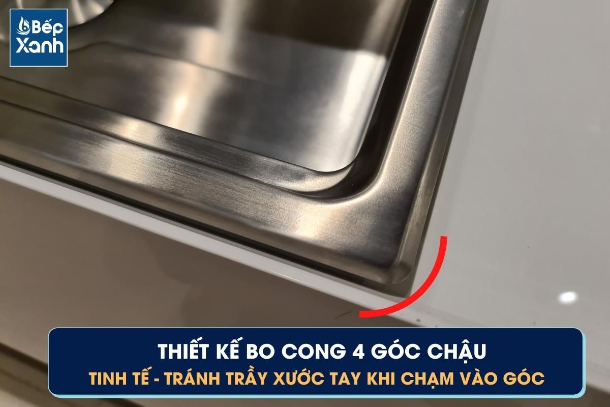 Góc chậu thiết kế bo cong