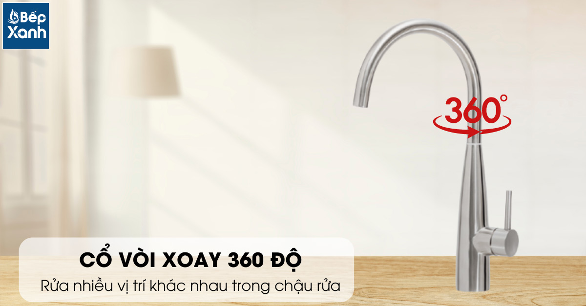 Cổ vòi xoay 360 độ của vòi rửa chén Malloca K529S