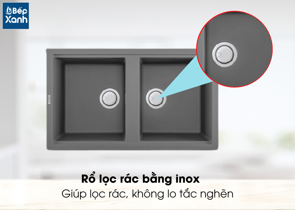 Rổ lọc rác bằng Inox của chậu rửa chén TITANUM G-45073