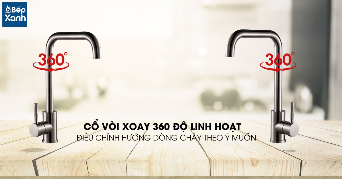 Cổ vòi xoay 360 độ của vòi rửa chén Malloca K115-XFIT