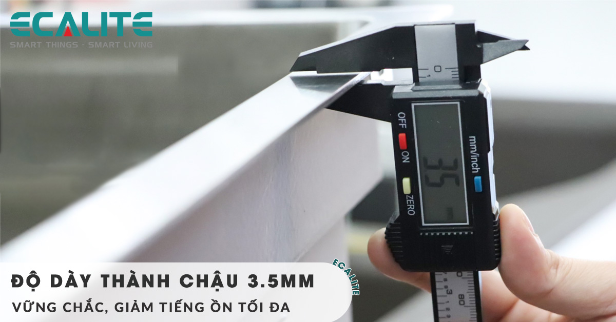 Chậu rửa chén inox ESD-8650HS có độ dày thành chậu lên đến 3.5mm cứng cáp