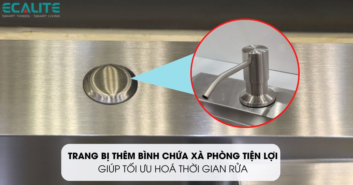 Bình chứa xà phòng trên chậu rửa chén Ecalite ESD-11650HS